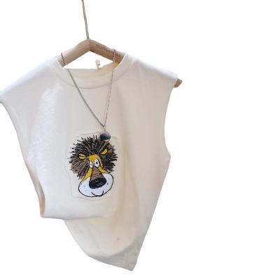 China Baby lion cub cartoon sleeveless vest printing summer thin comfortable children's breathable sleeveless top for sale