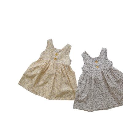 China Sweetly 2022 new cute girls' skirt flower girls' sleeveless dress simple sweet infant girls' sleeveless dress for sale