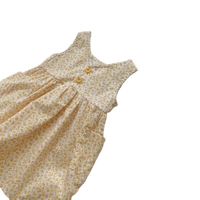 China Baby Girl Summer Cute Soft Floral Sleeveless Dress Soft Comfortable Light Dress for sale