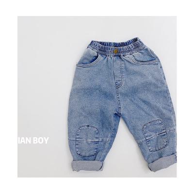 China The most purchased softly loose and comfortable children's favorite pure blue children's pants for sale