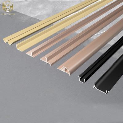 China Interior Exterior Straight Aluminium Edge Trim Profiles W Section 8inch for sale