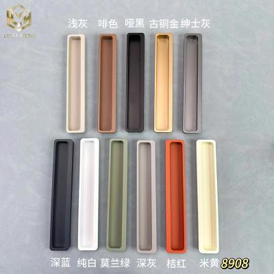 China Flush Recessed Sliding Door Handle Furniture Luxury Cabinet Pull Minimalist Embedded Handle à venda