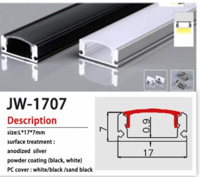 China Anodisierter 6063-T5-Aluminium-LED-Kanal mit Diffusorkappe zu verkaufen