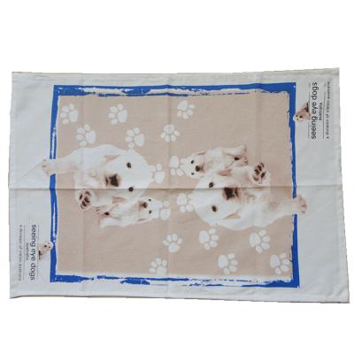 China Custom Compressed Cotton Tea Towel Dog Print for sale