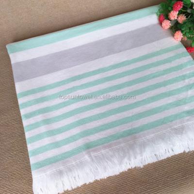 China Compressed Genuine Turkey 100% Cotton Beach Towel Hummam Fouta Turkish Towels With Tassels for sale