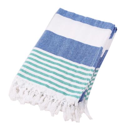 China Custom turkish hummam turkish beach fouta tunisian 100% tasselled fouta towels compressed towel for sale