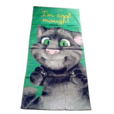 China Compressed Hot Selling 100% Cotton Velvet 3d Screen Printed Large Beach Towels for sale