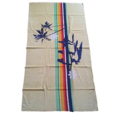 China Compressed Eco-Friendly 100% Cotton Velor Printed Beach Towel for sale