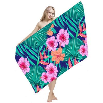 China Compressed custom photo 3D waffle beach towel digital printed microfiber two sides printing MOQ 100pcs for sale