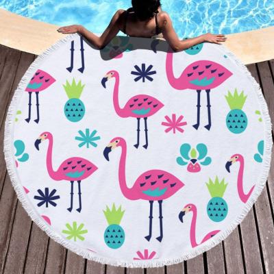 China Hot Wholesale Compressed Microfiber Custom Printed Round Beach Towel 150cm for sale