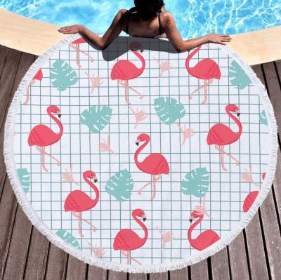 China Compressed Hot Selling Custom Printed Round Microfiber 150cm Beach Towel OEM for sale