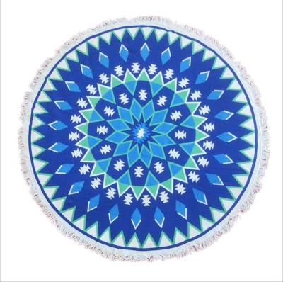 China Customized Compressed Microfiber Digital Printed Round Beach Towel for sale