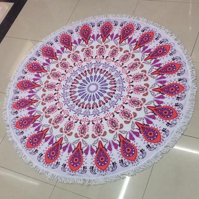 China Customized Tablet Printed Mandala Round Shape Beach Towel for sale