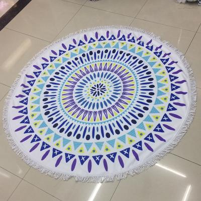 China Customized Viable Mandala Reactive Printed High Quality Microfiber Universal Round Beach Towels for sale