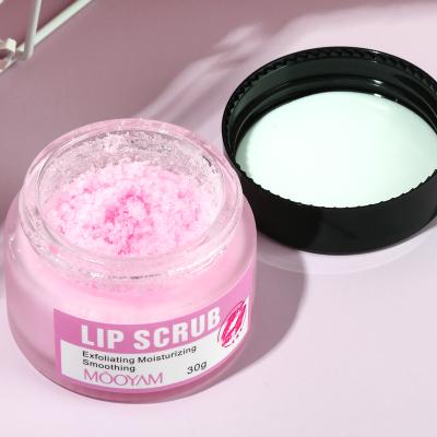 China Exfoliator Lip Scrub Clean Brand Wholesale Organic Pink Lip Care Exfoliating Cream Strawberry Bright Lip Scrub for sale