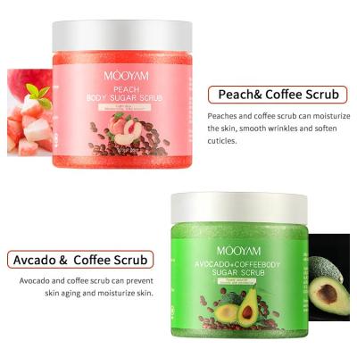 China Exfoliator Wholesale OEM Natural Organic Dead Cell Remove Whitening Exfoliantes Face Scrubs Fruit Sugar Body Scrub for sale