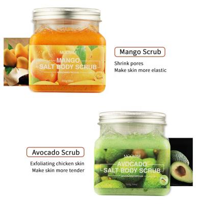 China Customizable Exfoliator Safe Fruit Scrub Coconut Turmeric Mango Exfoliating Whitening Moisturizing Natural Body Scrub for sale