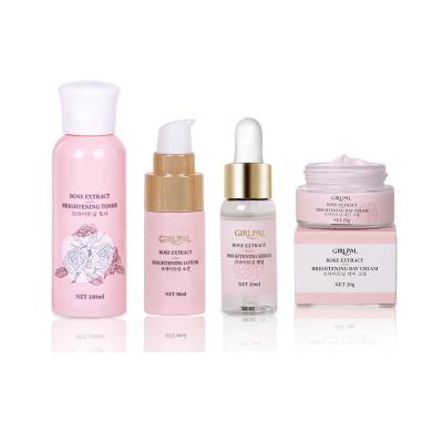 China OEM Affordable Skin Care Whitening Niacinamide Rose Extract Facial Moisturizing Whitening and Hydration Toner Lotion Serum Set for sale