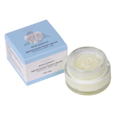 China Hot Selling Private Label Skin Care Brightening Skin Moisturizer Moisturizing Face Rose Extract Night Cream for sale