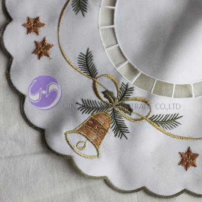 China Wholesale alibaba viable china embroidery fabric round christmas felt coasters for sale