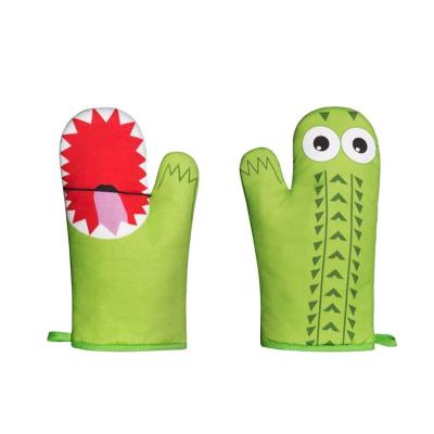 China Printed Custom Design Digital Printed 100% Cotton Oven Glove Oven Glove for sale