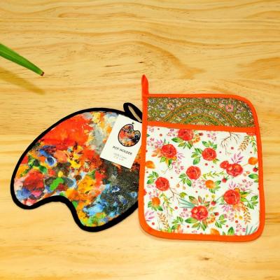 China Printed Custom Design 100% Cotton Digital Printed Pot Holder for sale