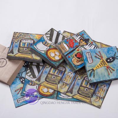 China Wholesale Custom Art Design Printed Decorative Printed Paper Napkin for sale