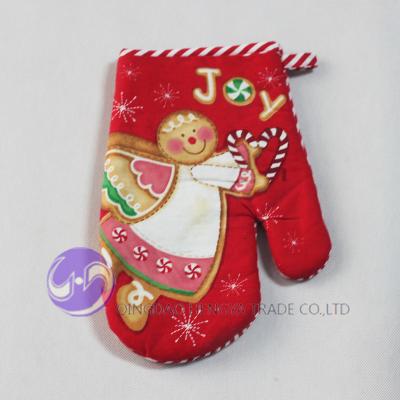 China Printed cotton textile kiln printed glove&potholder&towel for Christmas for sale