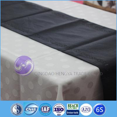 China Edge Edge Black Laser Cutting Organza Table Runner for sale