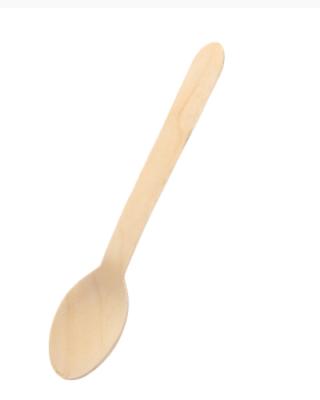 China Home Hotel Restaurant Spoon Wooden Smooth Disposable Wooden Ice Cream Heat Resistant One-time Use Spoon For Home for sale