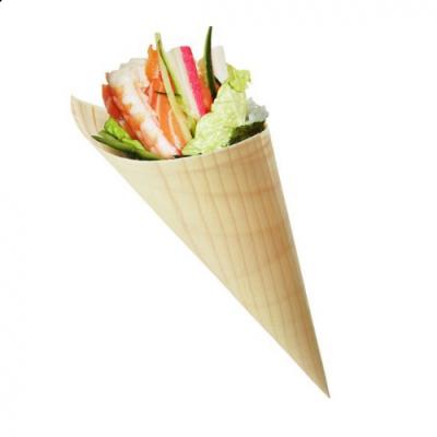 China New Home Hotel Restaurant Style Disposable Appetizer Cones Wooden Ice Cream Cone Cups Party Candy Cones Orders for sale