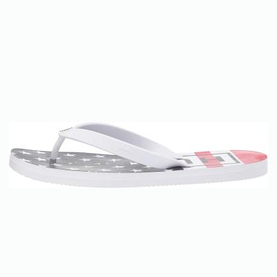 China Top Wedge Logo Flipflops For Woman Custom Lightweight Cushioned PVC Print Unique Non-Skid Press Pattern for sale