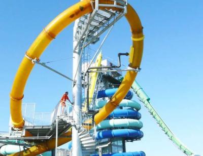 China Outdoor Fiberglass Heavy Duty Water Slide Completely Closed Vertical Loop Water Slide for sale