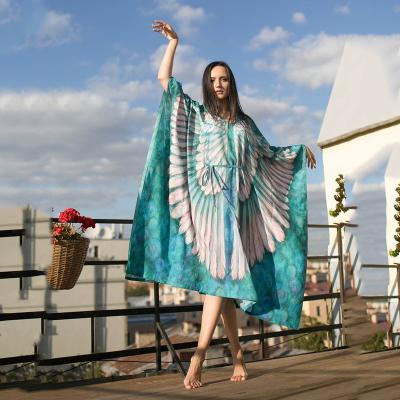 China BM2015 Breathable High Quality Printed Long Sleeve Kaftan Cover Up Swimwear and Beach Wear Beachwear for sale