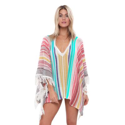 China BM2025 Fashion High Quality Women's Tassel Breathable Beach Wear Knitted Cover Up Swimwear and Beachwear for sale