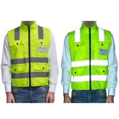 China High Visibility Garden Cleaners Zipper Greening Reflective Vest/High Grade Hygiene Workwear Reflective Reflective Vest for sale