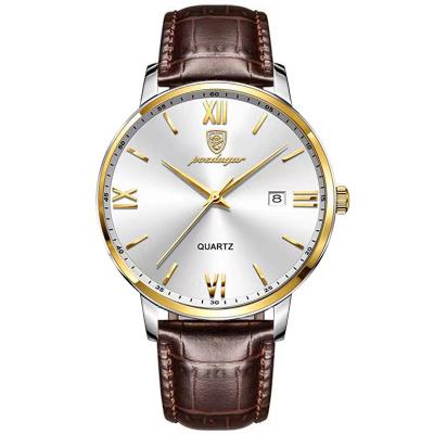 China Hot sale fashion brand classic alloy case day/date leather strap custom design man wrist quartz watches for sale