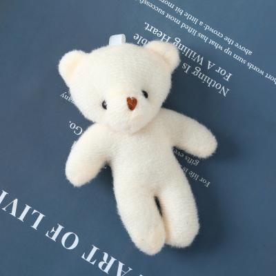 China Tiny White Stuffed Teddy Bear Keychain Wedding Gifts Small Cute Soft Size Cheap Toy Gifts Wholesale 11cm Kid's Gifts for sale