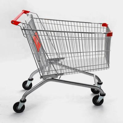 China Euro Style 60L Durable Metal Shopping Cart Trolley Supermarket Kids Grocery Carts for sale