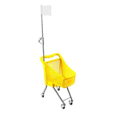 China Convenience Toy Shop Supermarket Grocery Store Kids Mini Plastic Kids Trolley Shopping Trolley Shopping Trolley With Flag for sale