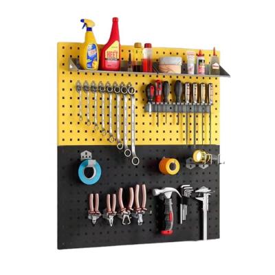 China Eco-friendly Yellow Pegboard Wall Mount Kitchen Toy Hooks B Set Display Steel Pegboard for sale