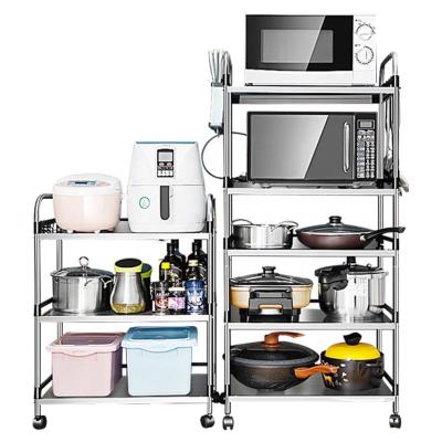 China Multilayer Single Sided Demountable Kitchen Free Standing Home Living Room Universal Rolls Stainless Steel Storage Shelving for sale