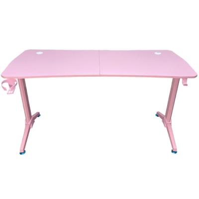 China (Other) High Quality Adjustable Desktop Physical Channels Table Gaming Desk Pink Led Light RGB Computer Gaming Desk For Gaming for sale