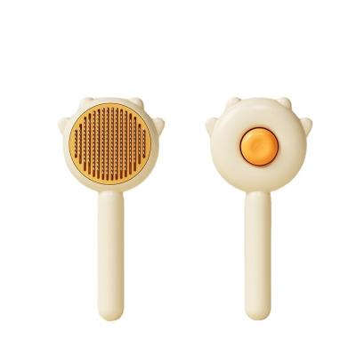 China One Touch Viable Self-Cleaning Hair Removal Brush Comb Needle Pet Grooming Comb Slip-Proof Pet Grooming Comb for sale