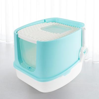 China Large Size Fully Enclosed Deodorizer Large Pet Cat Sand Box Cat Litter Box Deodorizer Cat Cleaning Toilet for sale