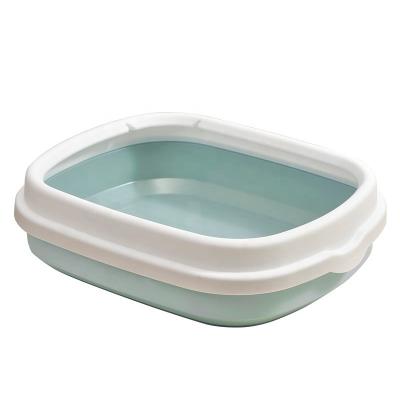 China Cat Litter Box Divisible Cat Toilet Anti-splash Pet Supplies Easy Clean Partially Enclosed Bottom Model Without Scoop for sale