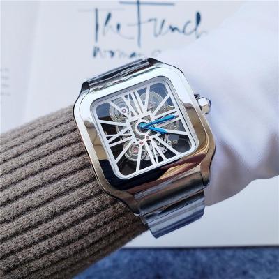 China New Golden Hand-wind High Quality Skeleton Automatic Men's Mechanical Watch Date Stainless Steel Brand Mechanical Wristwatches for sale