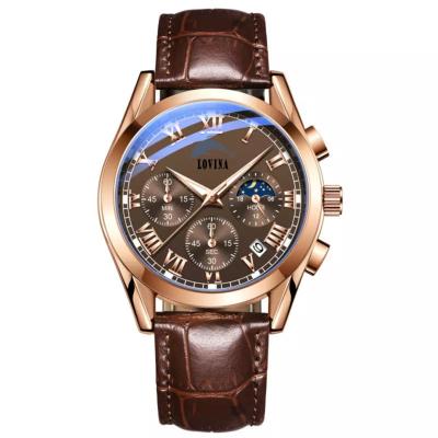 China Automatic Date OEM ODM 2022 Fashion Glass Quartz Analog New Luxury Leather Men Watch Olevs 2871 Casual Wrist Watch for sale