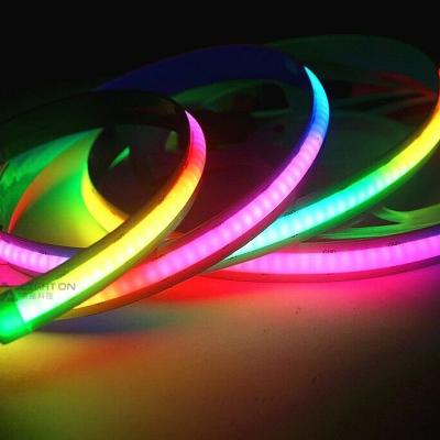 China Theme Park 5VDC Dreamy Color RGB Led Strip Light 12V 24V COB Led Strips 10mm Width COB Strip Lights For Decoration for sale