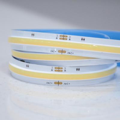 China 504 Chip Dual Color Hotel Flexible PCB 12mm with warmwhite and coolwhite 24V cob led strip for sale